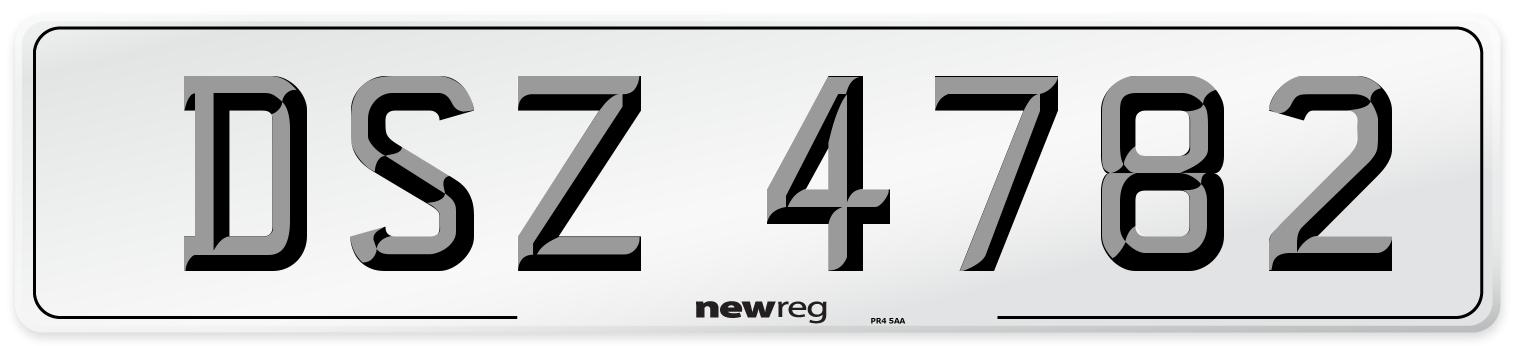DSZ 4782 Front Number Plate