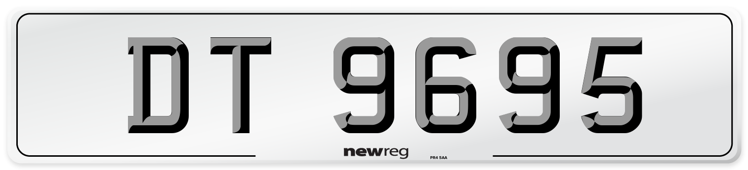 DT 9695 Front Number Plate