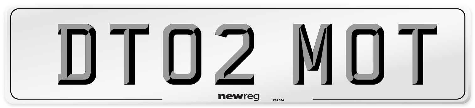 DT02 MOT Front Number Plate