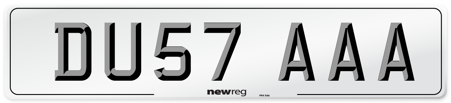DU57 AAA Front Number Plate