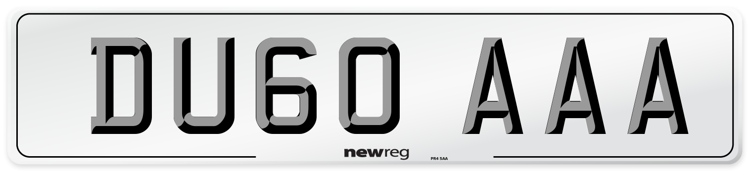 DU60 AAA Front Number Plate