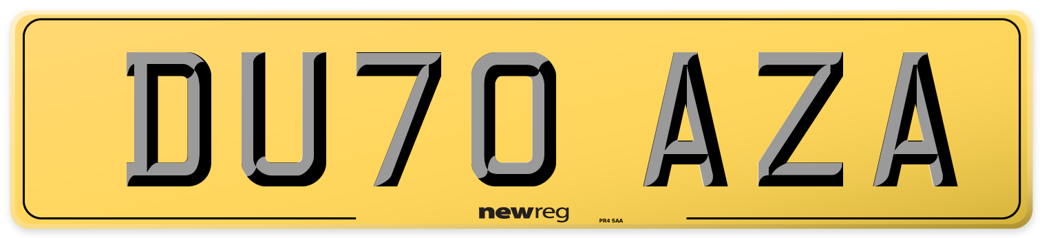 DU70 AZA Rear Number Plate