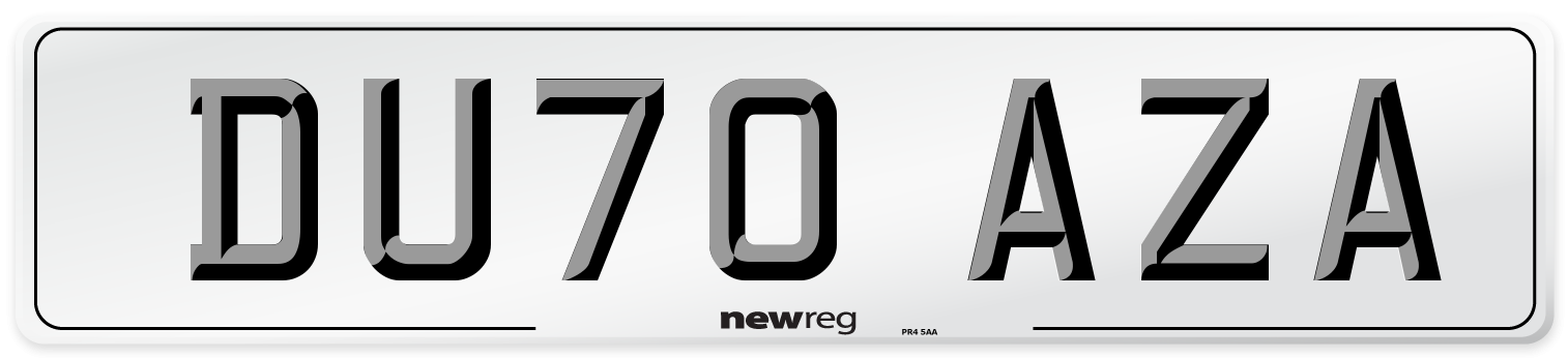 DU70 AZA Front Number Plate