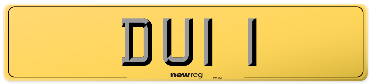 DUI 1 Rear Number Plate