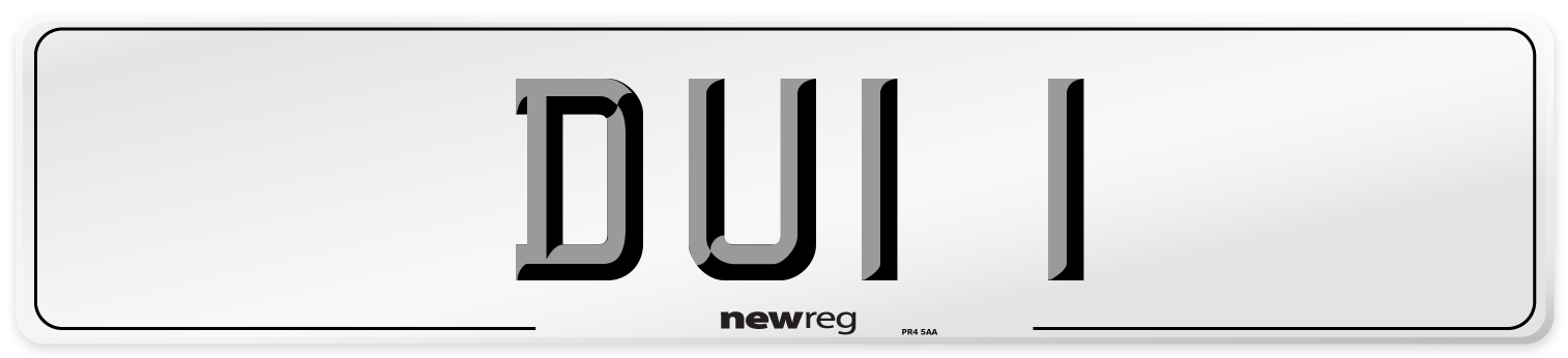 DUI 1 Front Number Plate