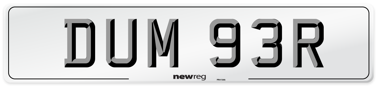 DUM 93R Front Number Plate