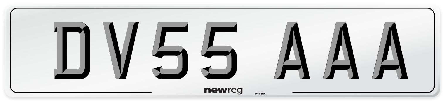 DV55 AAA Front Number Plate