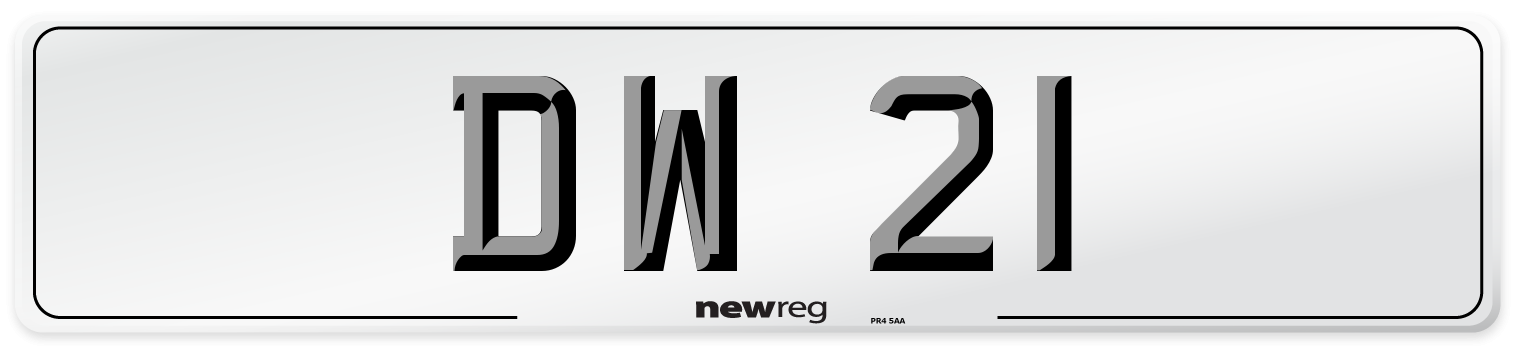 DW 21 Front Number Plate