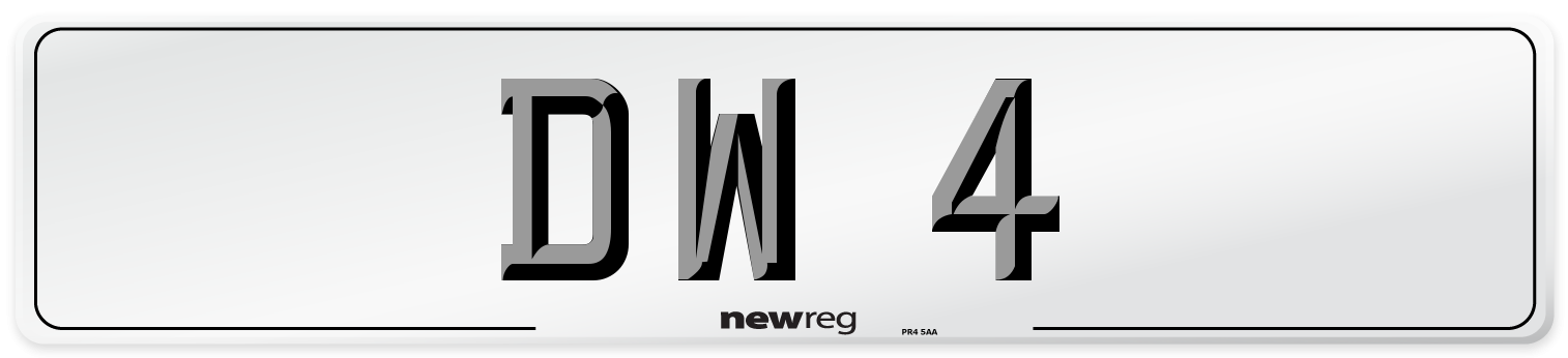DW 4 Front Number Plate