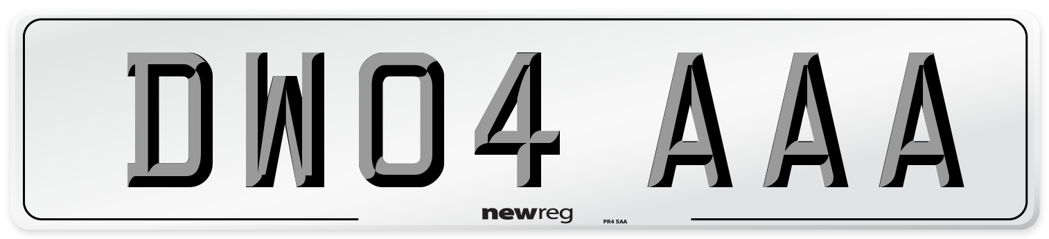 DW04 AAA Front Number Plate