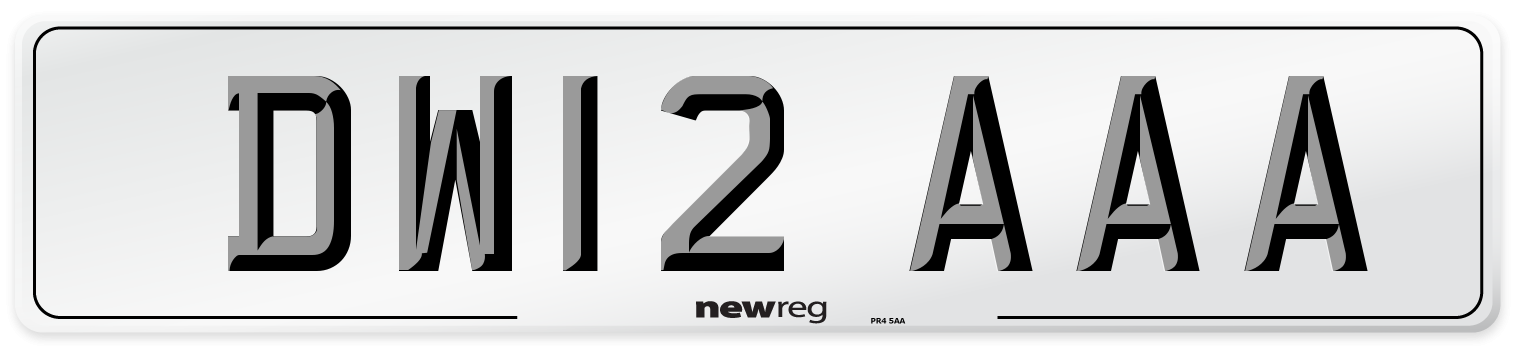DW12 AAA Front Number Plate