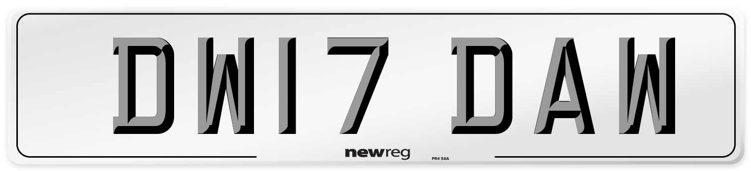 DW17 DAW Front Number Plate