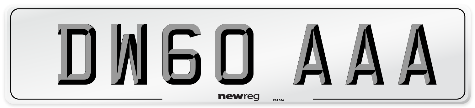DW60 AAA Front Number Plate