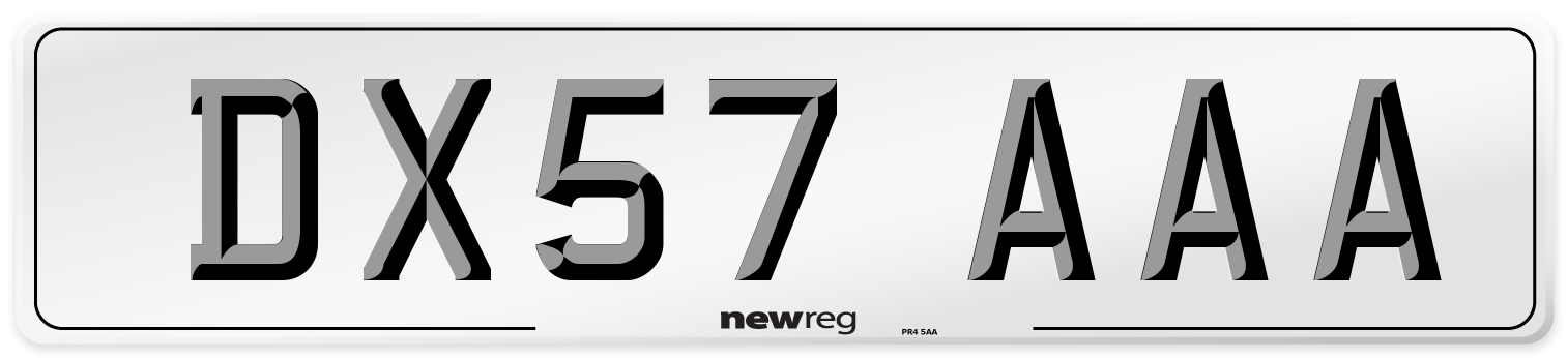 DX57 AAA Front Number Plate