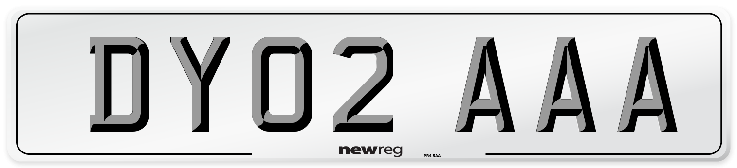 DY02 AAA Front Number Plate
