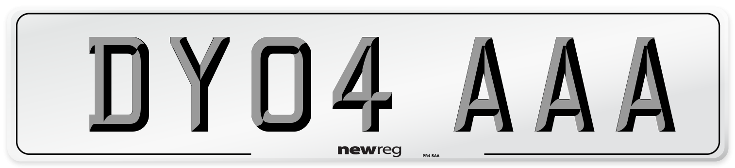 DY04 AAA Front Number Plate