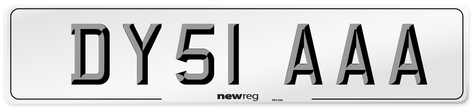 DY51 AAA Front Number Plate