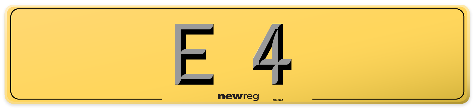 E 4 Rear Number Plate