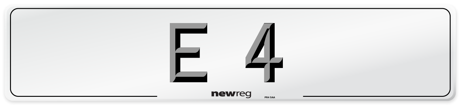 E 4 Front Number Plate