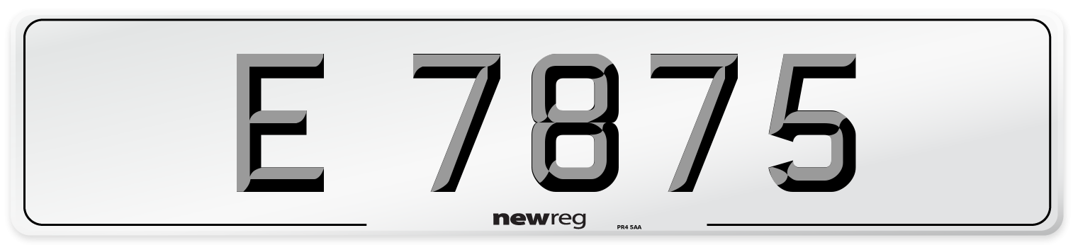E 7875 Front Number Plate