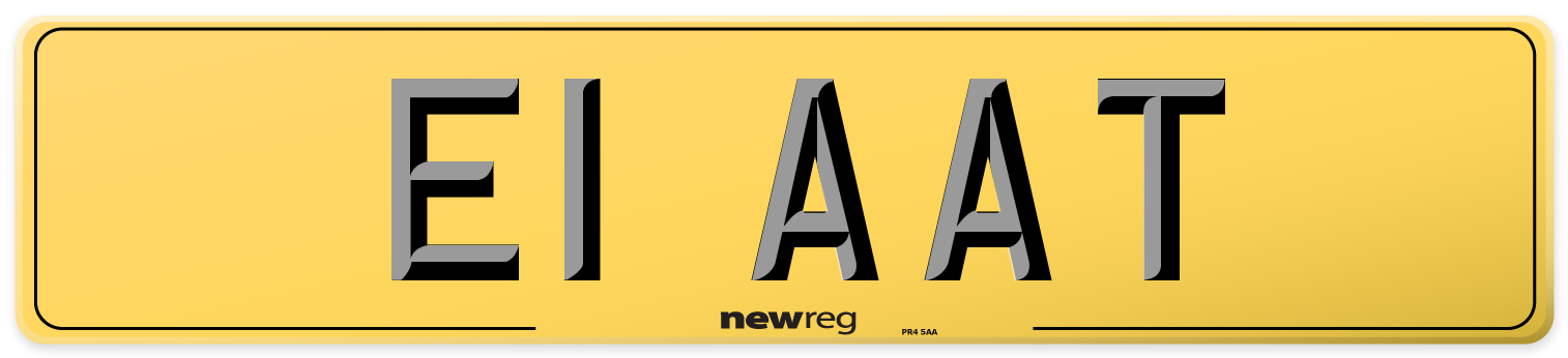 E1 AAT Rear Number Plate