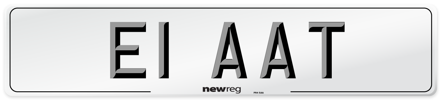 E1 AAT Front Number Plate