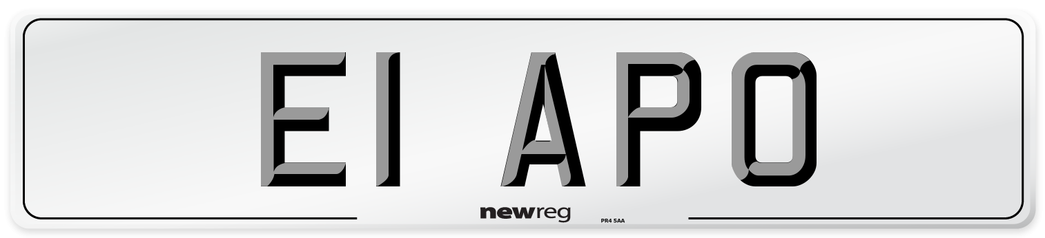 E1 APO Front Number Plate