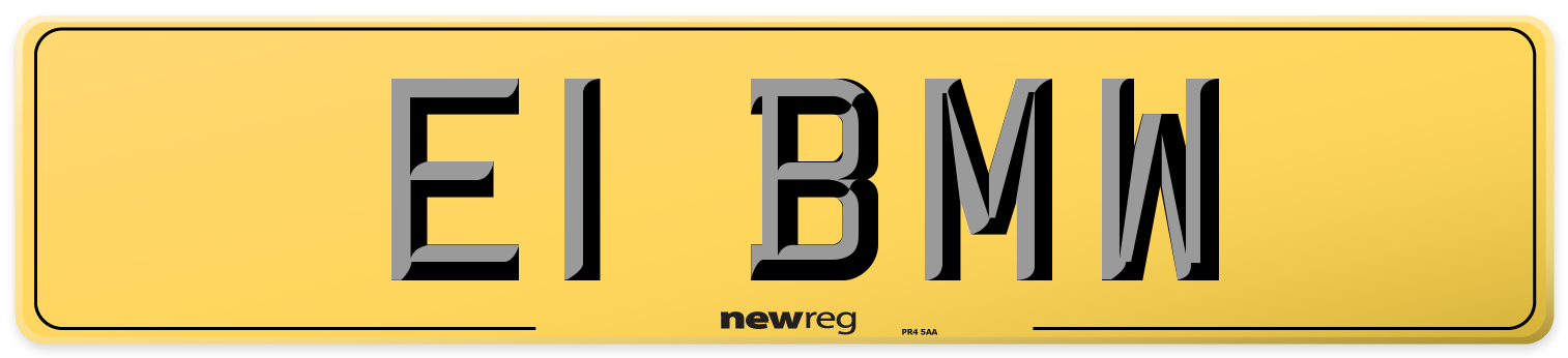 E1 BMW Rear Number Plate