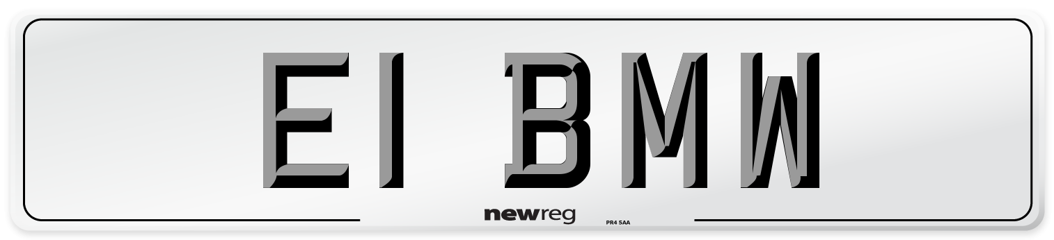 E1 BMW Front Number Plate