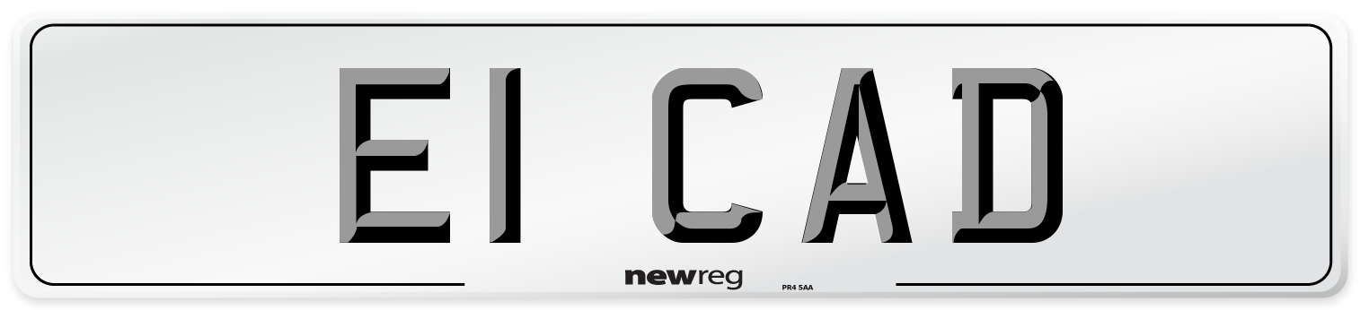 E1 CAD Front Number Plate