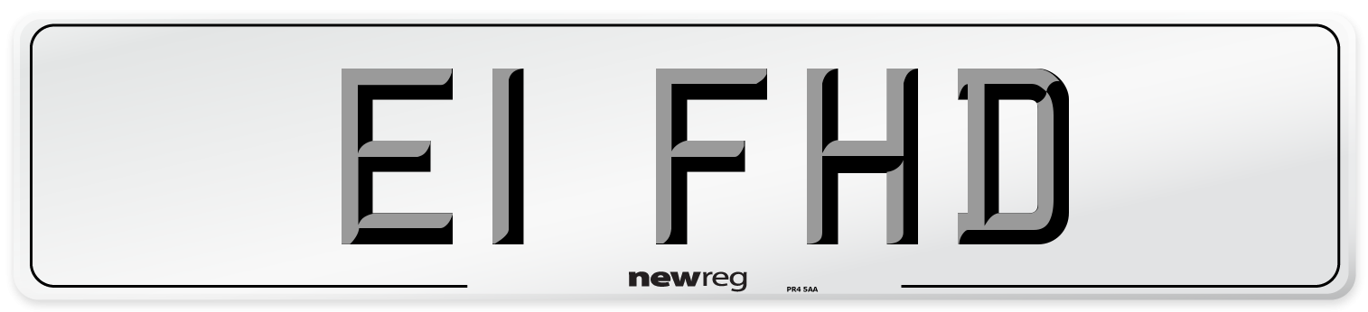 E1 FHD Front Number Plate