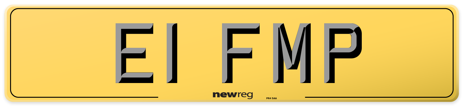 E1 FMP Rear Number Plate