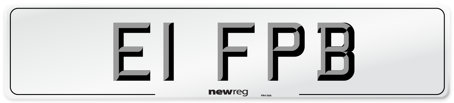 E1 FPB Front Number Plate