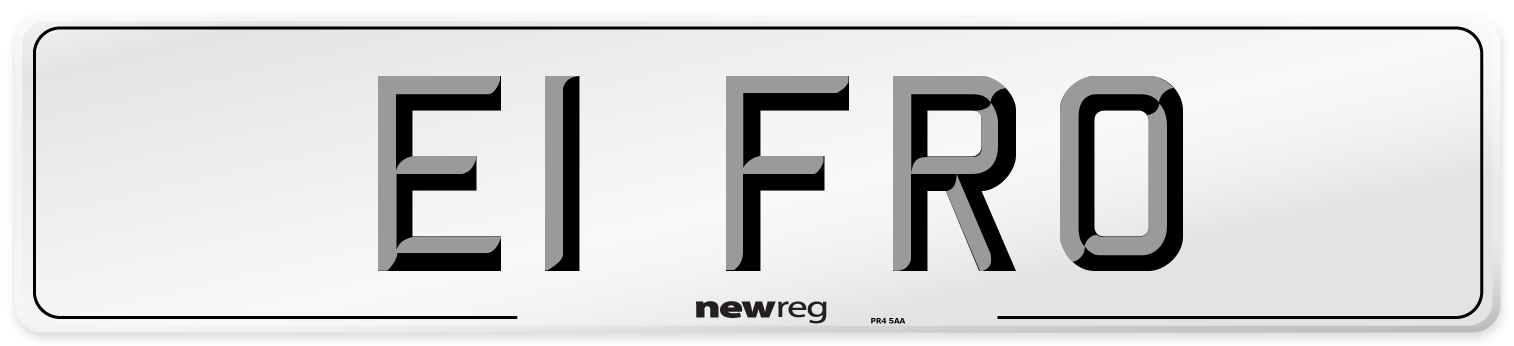 E1 FRO Front Number Plate