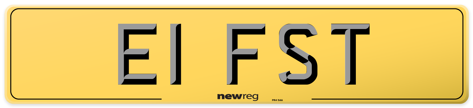 E1 FST Rear Number Plate