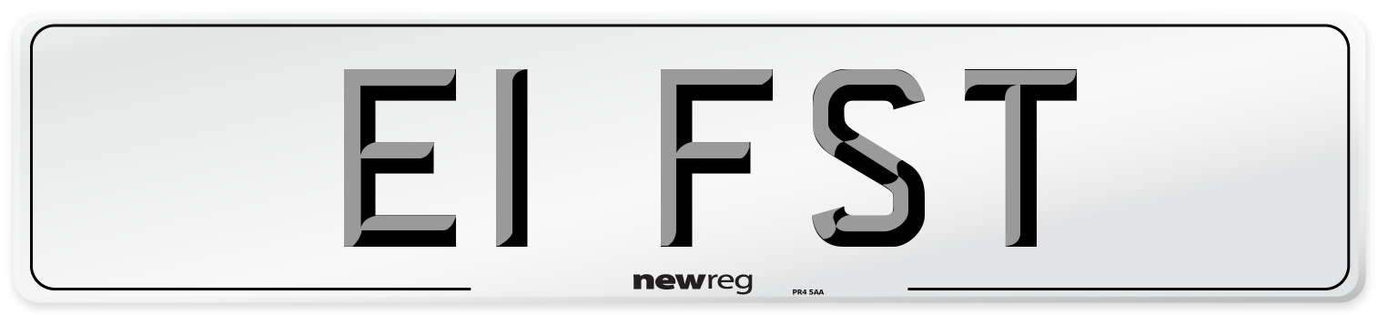 E1 FST Front Number Plate