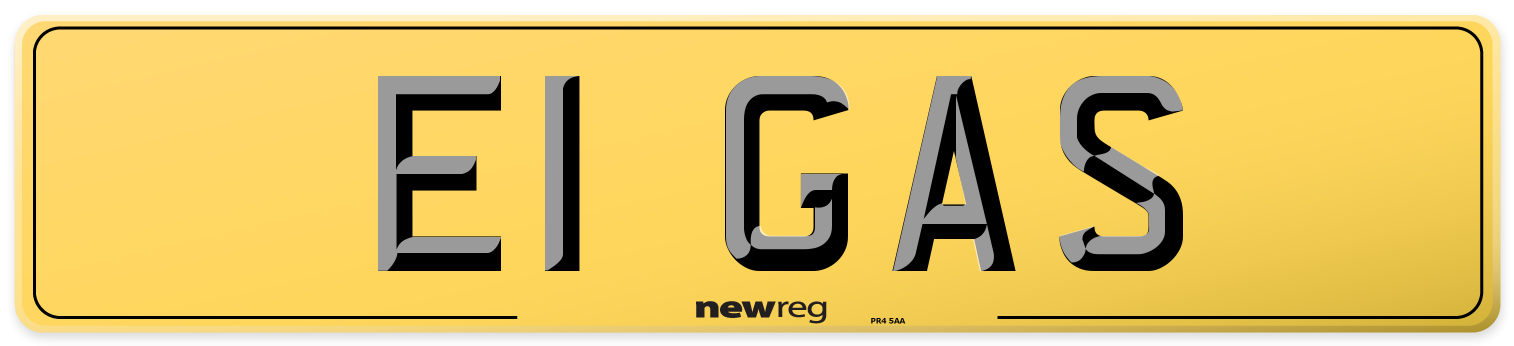 E1 GAS Rear Number Plate
