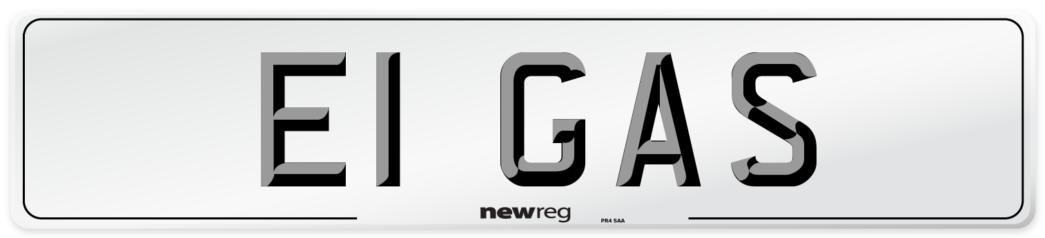 E1 GAS Front Number Plate