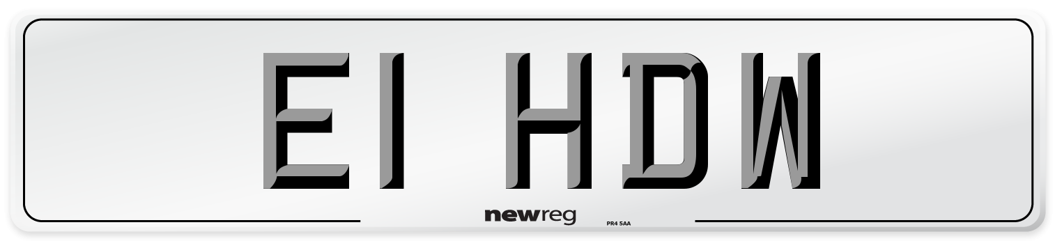 E1 HDW Front Number Plate