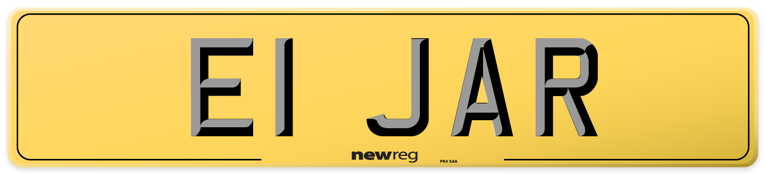 E1 JAR Rear Number Plate