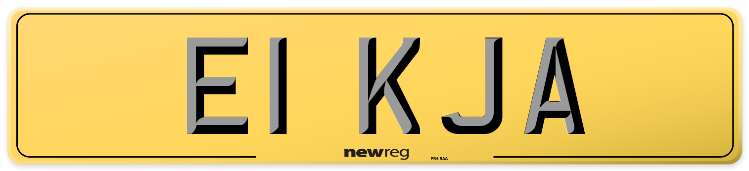 E1 KJA Rear Number Plate