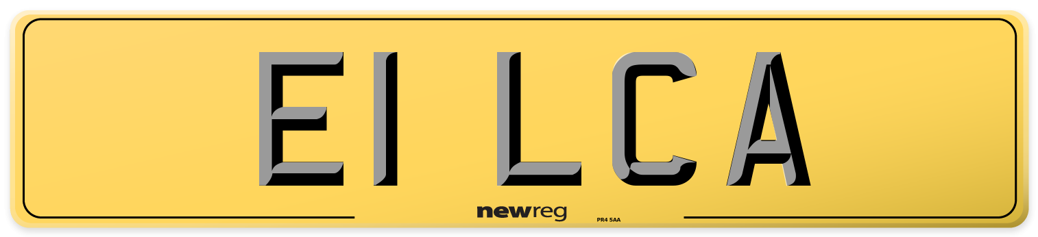 E1 LCA Rear Number Plate