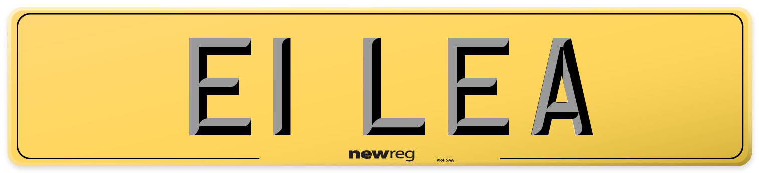 E1 LEA Rear Number Plate