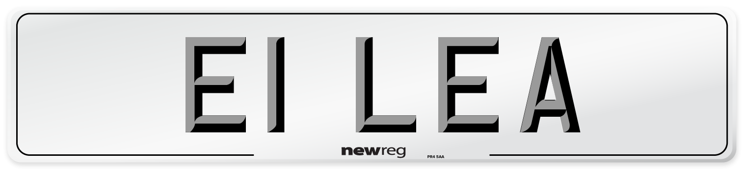 E1 LEA Front Number Plate