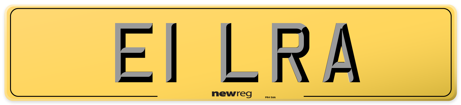 E1 LRA Rear Number Plate