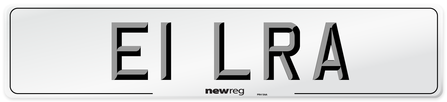 E1 LRA Front Number Plate