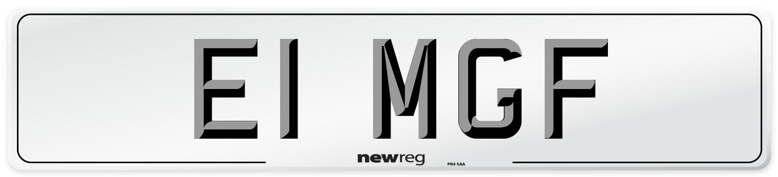 E1 MGF Front Number Plate
