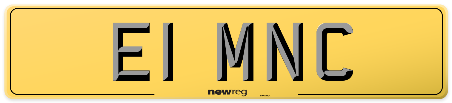 E1 MNC Rear Number Plate
