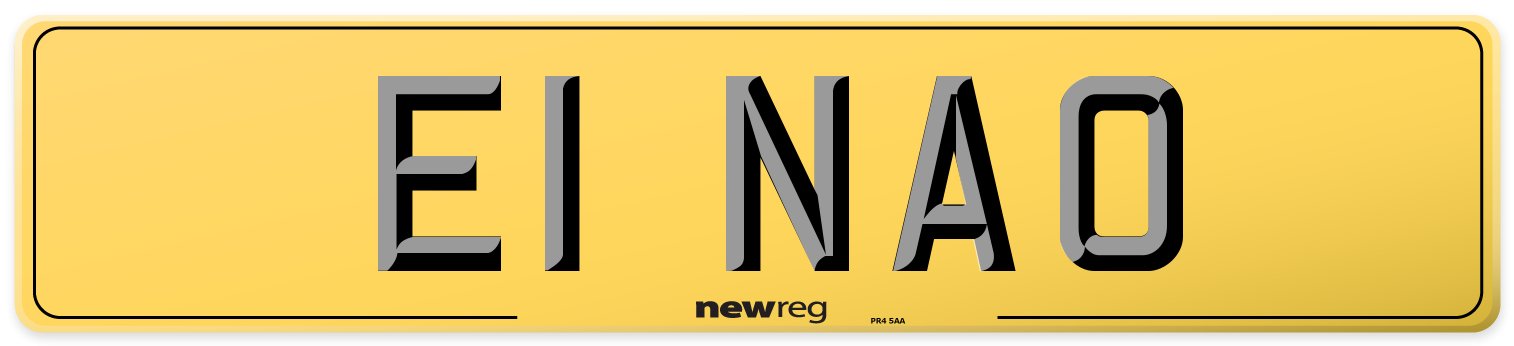 E1 NAO Rear Number Plate