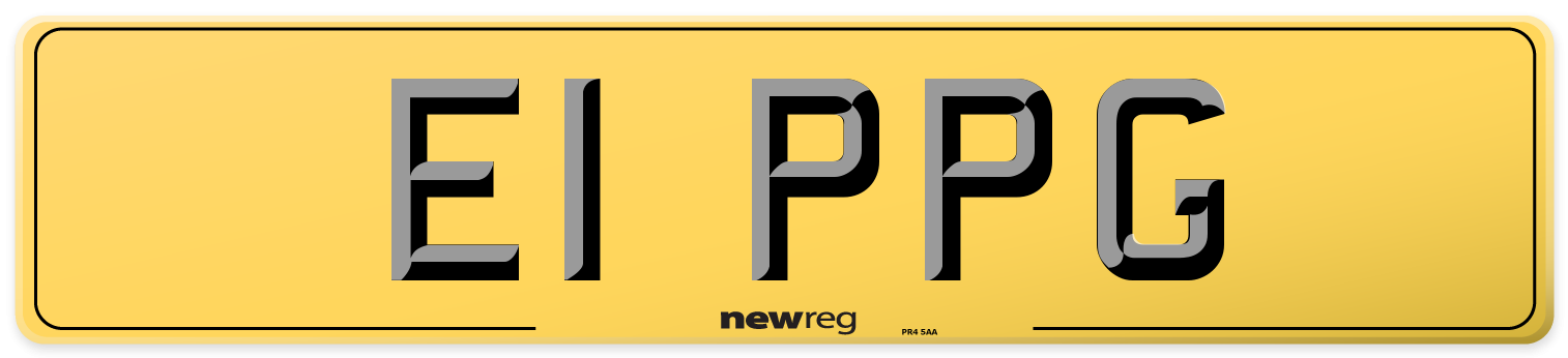 E1 PPG Rear Number Plate